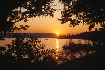 Überlingen, Abendstimmung an der Promenade