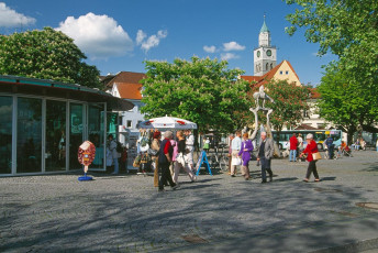 Überlingen, Kiosk am Landungsplatz + Münster