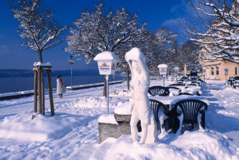 Überlingen, Promenade im Tiefschnee