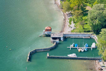 Wasserburg 0431-2013, Luftaufnahme Hafen bei Reutenen