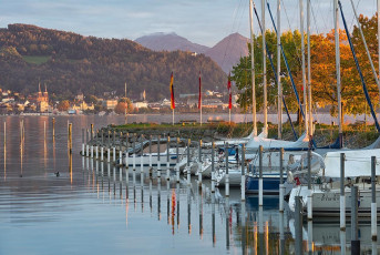 Bregenz 1301-2016, Yachthafen Lochau mit Blick nach Bregenz