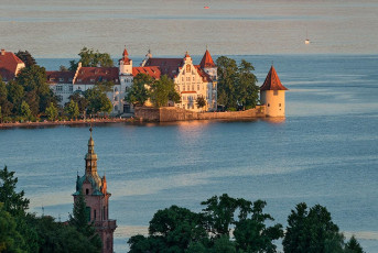 Lindau 1433-2016, Blick vom Hoyerberg auf Insel