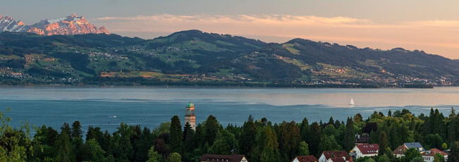 Lindau 1439-2016 PANO, Blick vom Hoyerberg auf Hotel Bad Schache