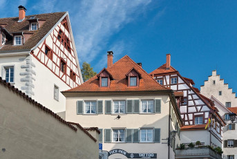 Überlingen 1993-2016, Staffelgiebel und Fachwerk Lindenstrasse