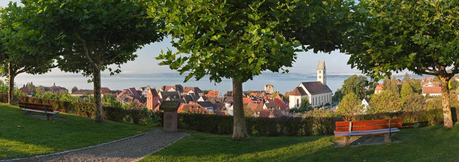 Meersburg 0321-2009 PANO, Blick von der Friedrichshöhe auf Ober