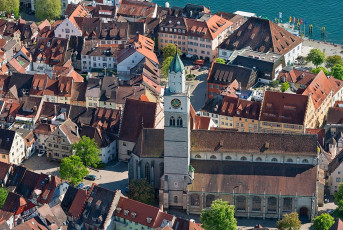 Überlingen 1549-2013, Luftaufnahme Innenstadt mit Münster