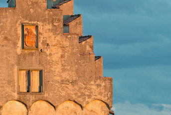 Meersburg 1609-2017, Staffelgiebel der Burg Meersburg