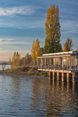 Radolfzell 0534-2017, Strandcafe Mettnau und Blick ins Hegau