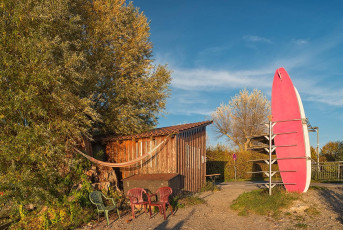 Reichenau 0847-2017, Bootsverleih bei Sandseele im Herbst