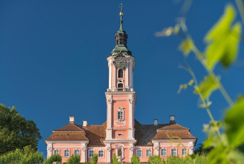 Birnau 0445-2018, Barockkirche Suedseite im Sommer