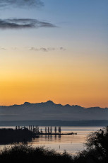 Birnau 0519-2019, Morgendaemmerung Uhldinger Bucht und Alpen