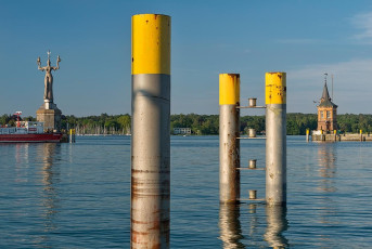 Konstanz 1804-2019, Dalben und Hafeneinfahrt mit Imperia