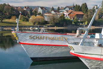 Stein am Rhein 0290-2019, Bug Unterseeschiffe vor Anker