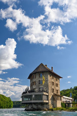 Schaffhausen 0182-2020, Rheinfall mit Schlössli Wörth
