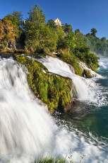 Schaffhausen 0347-2020, Rheinfall mit Schloss Laufen