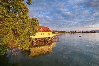 Lindau 1823-2020, Aeschacher Badehaus und Insel