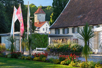 Überlingen 4220-2020, Gallerturm und Kapuziner vom Badgarten