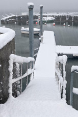 Hagnau 1258-2021, Schneegestöber am Westhafen