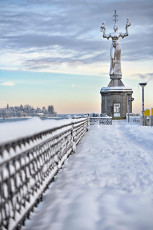 Konstanz 1937-2021, Landesteg + Imperia im Schnee