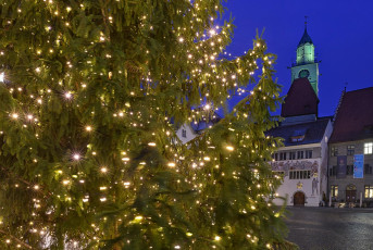 Überlingen 4502-2021, Adventsbeleuchtung Hofstatt + Münster