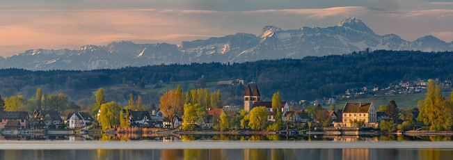 Allensbach 0435-2022 PANO 617, Niederzeller Kirche und Alpstein