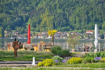 Ludwigshafen 0561-2024, Brunnenanlage am Hafen im Morgenlicht