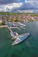 Hagnau 1804-2025, Luftaufnahme Landestelle und neuer Westhafen D