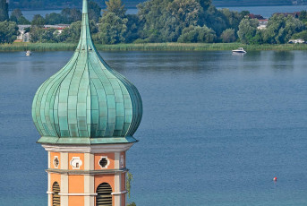 Allensbach 0551-2025, Blick vom Höhrenberg auf Nikolauskirche u