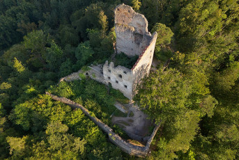 Bodman 0828-2024, Ruine Altbodman Drohnenaufnahme