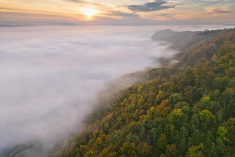 Langenrain 0281-2024 HDR, Bodanrück im Herbstnebel Drohnenaufna