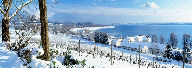 Birnau, Winterlicher Blick auf Uhldinger Bucht