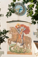 Wasserburg 0227-2011, Wandgemälde an der Pfarrkirche Sankt Geor