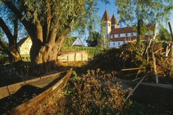 Reichenau, Seeufer und Kirche Niederzell