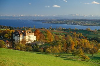 Überlingen, Hödingen, Schloss Spetzgart, See, Alpen
