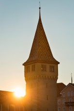 Lindau 1684-2018, Sonnenuntergang hinter dem Mangturm