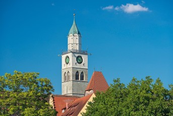 Überlingen 2832-2018, Münsterturm vom Wasser aus