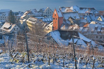Meersburg 2065-2022, Winterlicher Blick von Friedrichshöhe auf